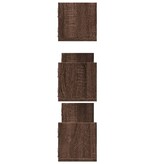 VidaXL Wandschappen 3 st 80x18x18 cm bewerkt hout bruin eikenkleurig
