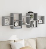 VidaXL Wandschap 129x18x42 cm bewerkt hout betongrijs