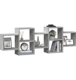 VidaXL Wandschap 129x18x42 cm bewerkt hout betongrijs