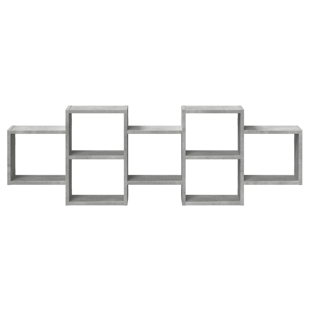 VidaXL Wandschap 129x18x42 cm bewerkt hout betongrijs