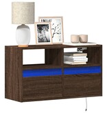 VidaXL Tv-wandmeubel met LED-verlichting 80x31x45 cm bruin eikenkleur