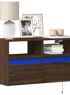 VidaXL Tv-wandmeubel met LED-verlichting 80x31x45 cm bruin eikenkleur