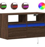 VidaXL Tv-wandmeubel met LED-verlichting 80x31x45 cm bruin eikenkleur