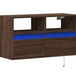 VidaXL Tv-wandmeubel met LED-verlichting 80x31x45 cm bruin eikenkleur