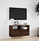 VidaXL Tv-wandmeubel met LED-verlichting 80x31x45 cm bruin eikenkleur