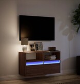 VidaXL Tv-wandmeubel met LED-verlichting 80x31x45 cm bruin eikenkleur
