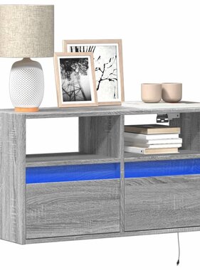 VidaXL Tv-wandmeubel met LED 80x31x45 cm grijs sonoma eikenkleurig