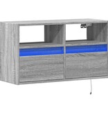 VidaXL Tv-wandmeubel met LED 80x31x45 cm grijs sonoma eikenkleurig