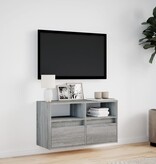 VidaXL Tv-wandmeubel met LED 80x31x45 cm grijs sonoma eikenkleurig