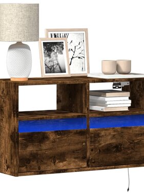 VidaXL Tv-wandmeubel met LED-verlichting 80x31x45 cm gerookt eiken