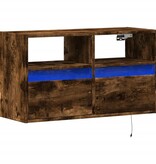 VidaXL Tv-wandmeubel met LED-verlichting 80x31x45 cm gerookt eiken