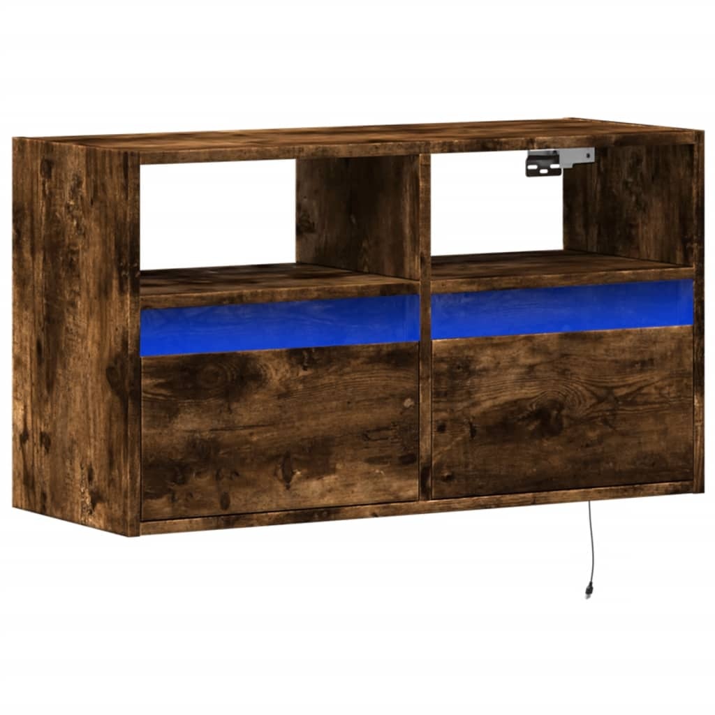 VidaXL Tv-wandmeubel met LED-verlichting 80x31x45 cm gerookt eiken
