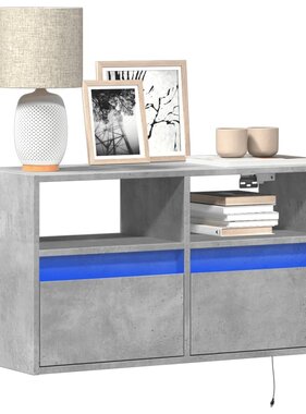 VidaXL Tv-wandmeubel met LED-verlichting 80x31x45 cm betongrijs