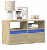 VidaXL Tv-wandmeubel met LED-verlichting 80x31x45 cm sonoma eikenkleur