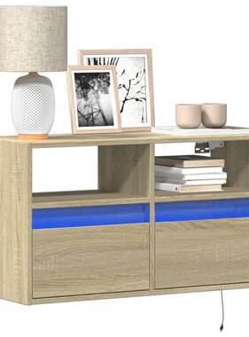 VidaXL Tv-wandmeubel met LED-verlichting 80x31x45 cm sonoma eikenkleur