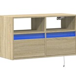 VidaXL Tv-wandmeubel met LED-verlichting 80x31x45 cm sonoma eikenkleur