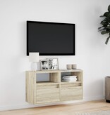 VidaXL Tv-wandmeubel met LED-verlichting 80x31x45 cm sonoma eikenkleur