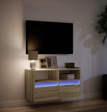 VidaXL Tv-wandmeubel met LED-verlichting 80x31x45 cm sonoma eikenkleur