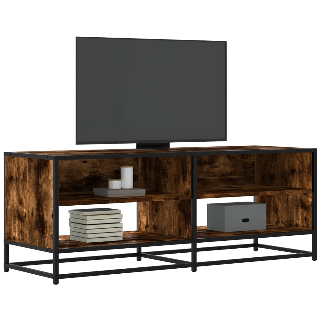 VidaXL Tv-meubel 120,5x40x46 cm bewerkt hout metaal gerookt eikenkleur