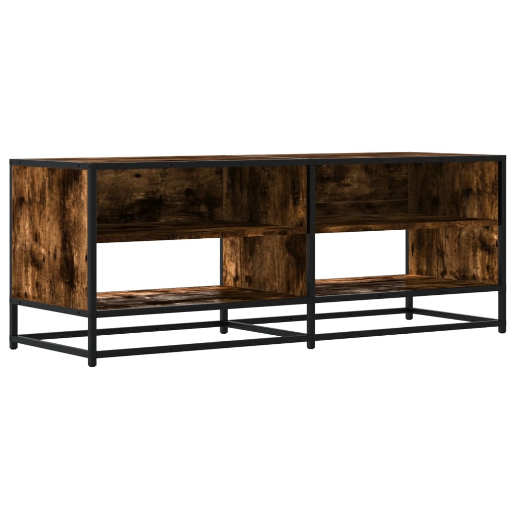 VidaXL Tv-meubel 120,5x40x46 cm bewerkt hout metaal gerookt eikenkleur