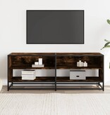 VidaXL Tv-meubel 120,5x40x46 cm bewerkt hout metaal gerookt eikenkleur
