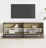 VidaXL Tv-meubel 120,5x40x46cm bewerkt hout metaal sonoma eikenkleurig