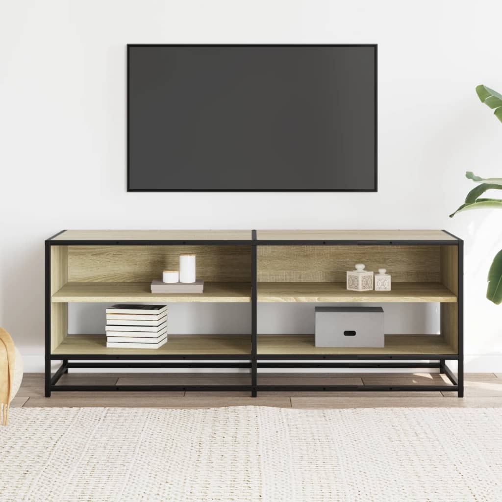 VidaXL Tv-meubel 120,5x40x46cm bewerkt hout metaal sonoma eikenkleurig