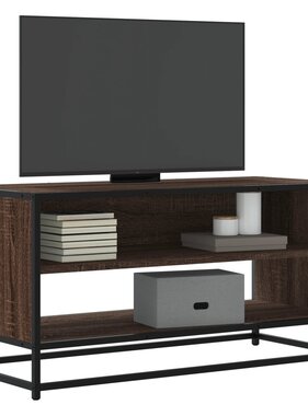 VidaXL Tv-meubel 91x40x46 cm bewerkt hout metaal bruin eikenkleur