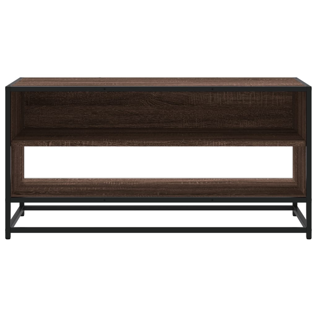 VidaXL Tv-meubel 91x40x46 cm bewerkt hout metaal bruin eikenkleur