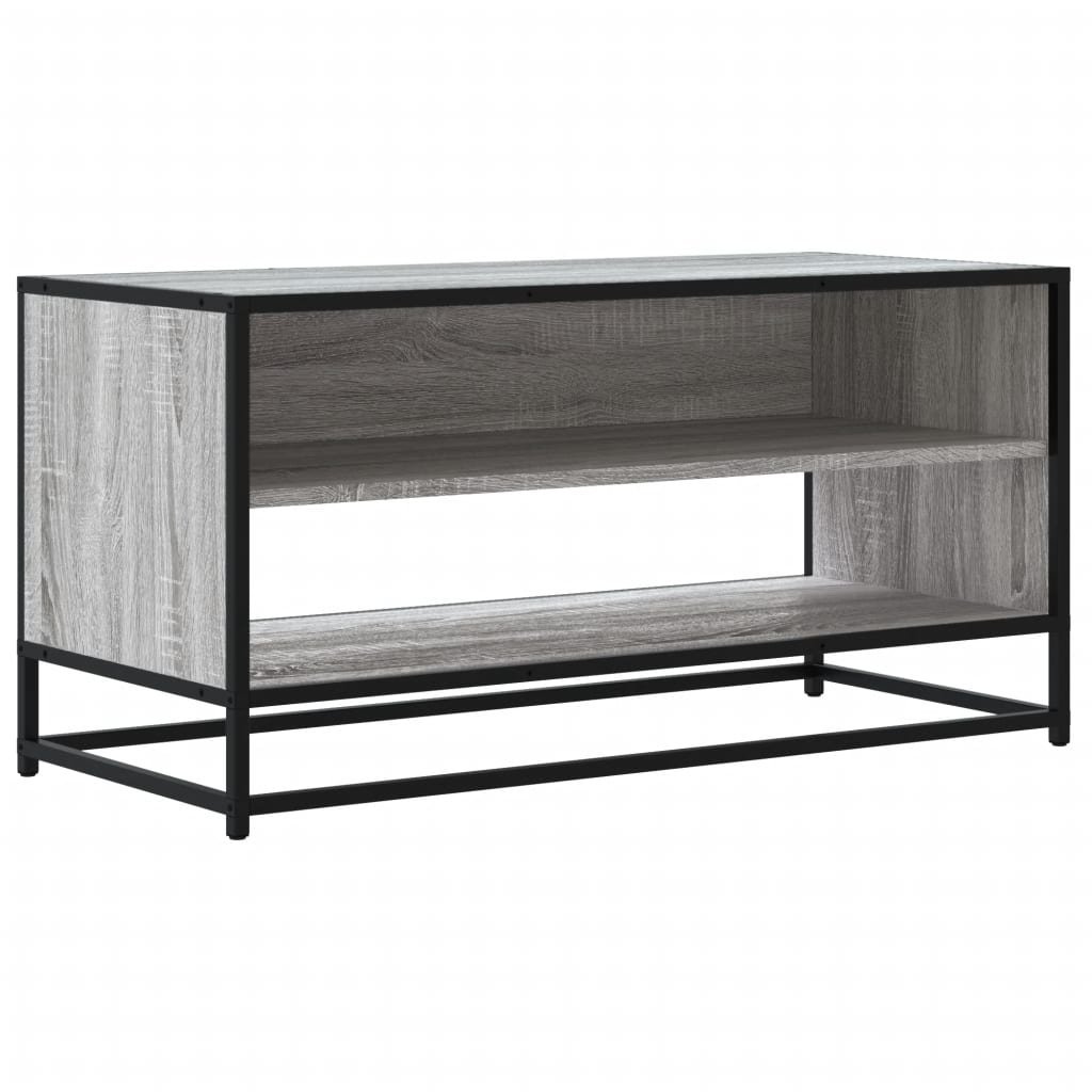 VidaXL Tv-meubel 91x40x46 cm bewerkt hout metaal grijs sonoma eiken