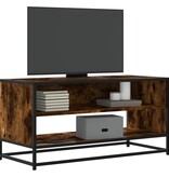 VidaXL Tv-meubel 91x40x46 cm bewerkt hout metaal gerookt eikenkleurig
