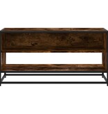 VidaXL Tv-meubel 91x40x46 cm bewerkt hout metaal gerookt eikenkleurig