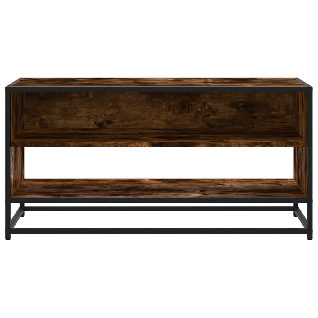 VidaXL Tv-meubel 91x40x46 cm bewerkt hout metaal gerookt eikenkleurig