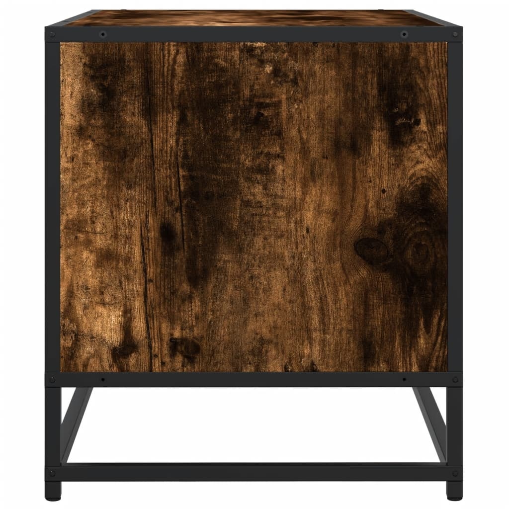 VidaXL Tv-meubel 91x40x46 cm bewerkt hout metaal gerookt eikenkleurig