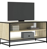 VidaXL Tv-meubel 91x40x46 cm bewerkt hout metaal sonoma eikenkleurig