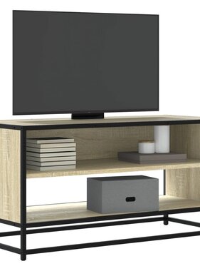 VidaXL Tv-meubel 91x40x46 cm bewerkt hout metaal sonoma eikenkleurig