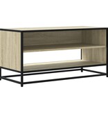 VidaXL Tv-meubel 91x40x46 cm bewerkt hout metaal sonoma eikenkleurig