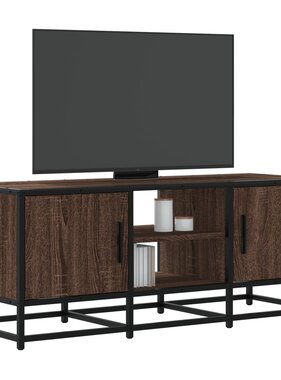 VidaXL Tv-meubel 100x35x41 cm bewerkt hout metaal bruin eikenkleur