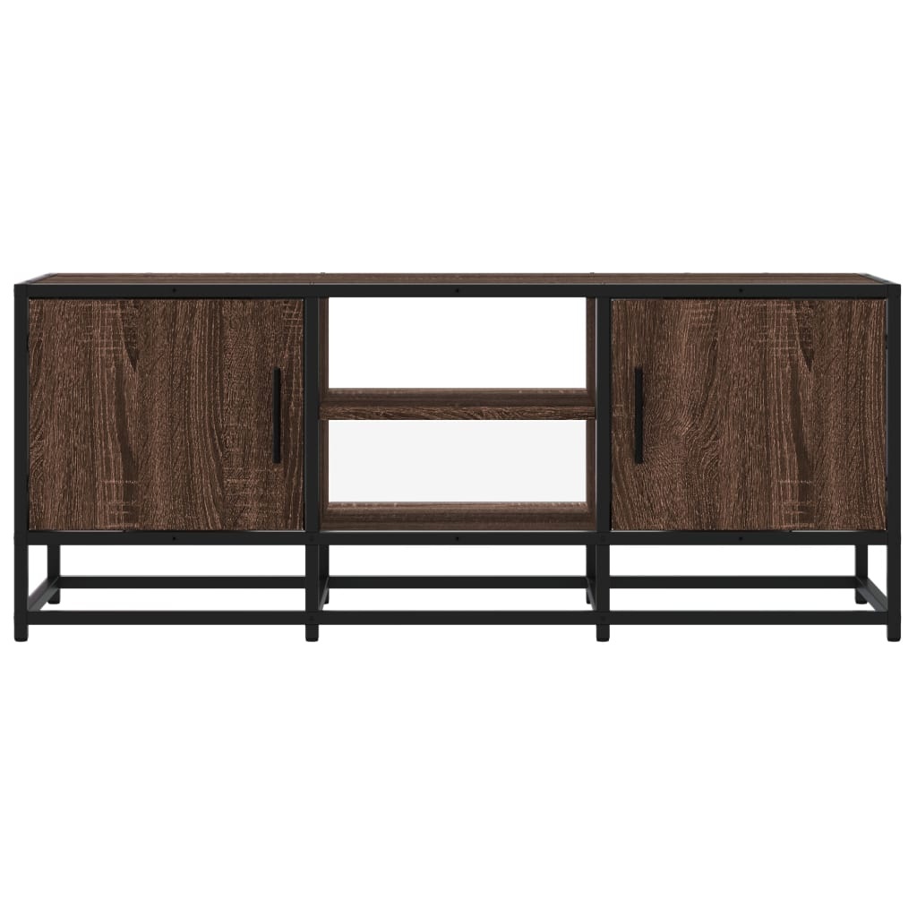 VidaXL Tv-meubel 100x35x41 cm bewerkt hout metaal bruin eikenkleur