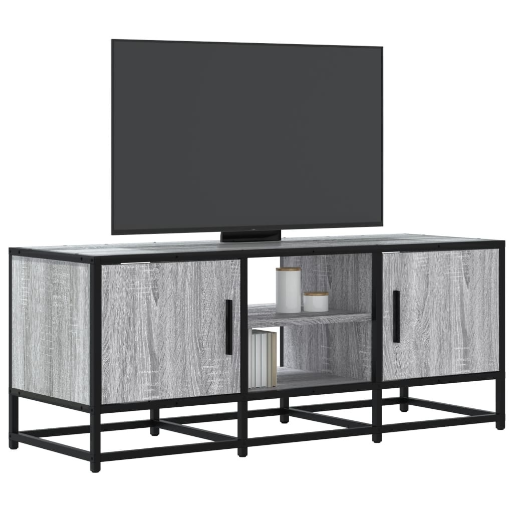 VidaXL Tv-meubel 100x35x41 cm bewerkt hout metaal grijs sonoma eiken