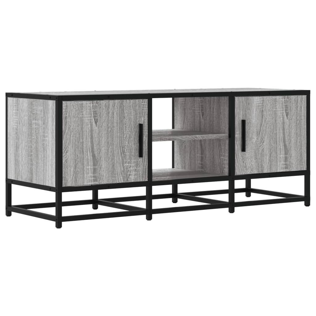 VidaXL Tv-meubel 100x35x41 cm bewerkt hout metaal grijs sonoma eiken