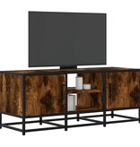 VidaXL Tv-meubel 100x35x41 cm bewerkt hout metaal gerookt eikenkleurig