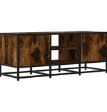 VidaXL Tv-meubel 100x35x41 cm bewerkt hout metaal gerookt eikenkleurig