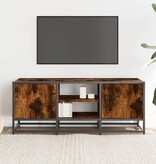 VidaXL Tv-meubel 100x35x41 cm bewerkt hout metaal gerookt eikenkleurig