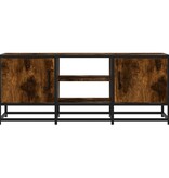 VidaXL Tv-meubel 100x35x41 cm bewerkt hout metaal gerookt eikenkleurig