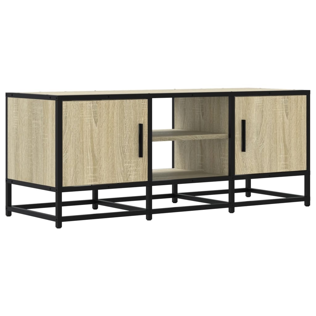 VidaXL Tv-meubel 100x35x41 cm bewerkt hout metaal sonoma eikenkleurig