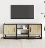 VidaXL Tv-meubel 100x35x41 cm bewerkt hout metaal sonoma eikenkleurig