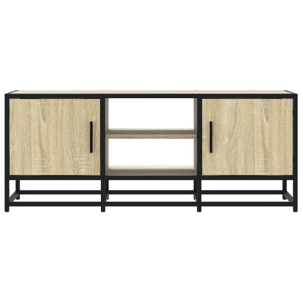 VidaXL Tv-meubel 100x35x41 cm bewerkt hout metaal sonoma eikenkleurig