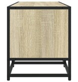 VidaXL Tv-meubel 100x35x41 cm bewerkt hout metaal sonoma eikenkleurig