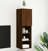 VidaXL Tv-meubel met LED-verlichting 30,5x30x102 cm bruin eikenkleur